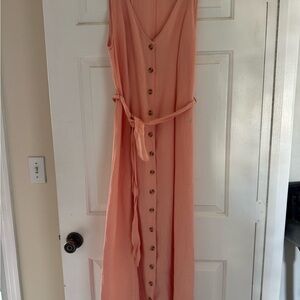 Amuse Society Coral Maxi Dress with Button Detail